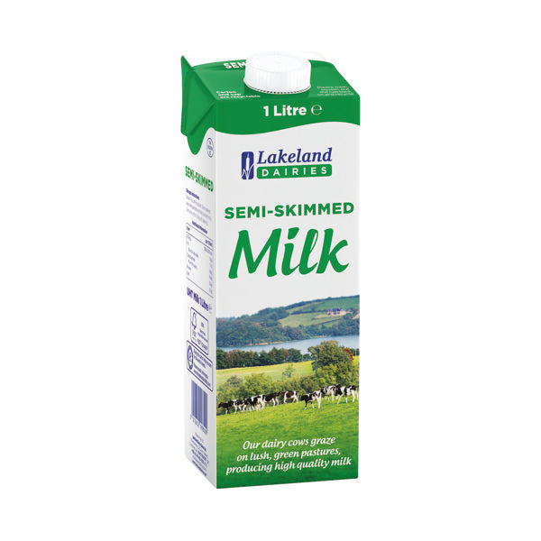 Lakeland Semi-Skimmed Longlife Milk 1 Litre (Pack of 12) A07466