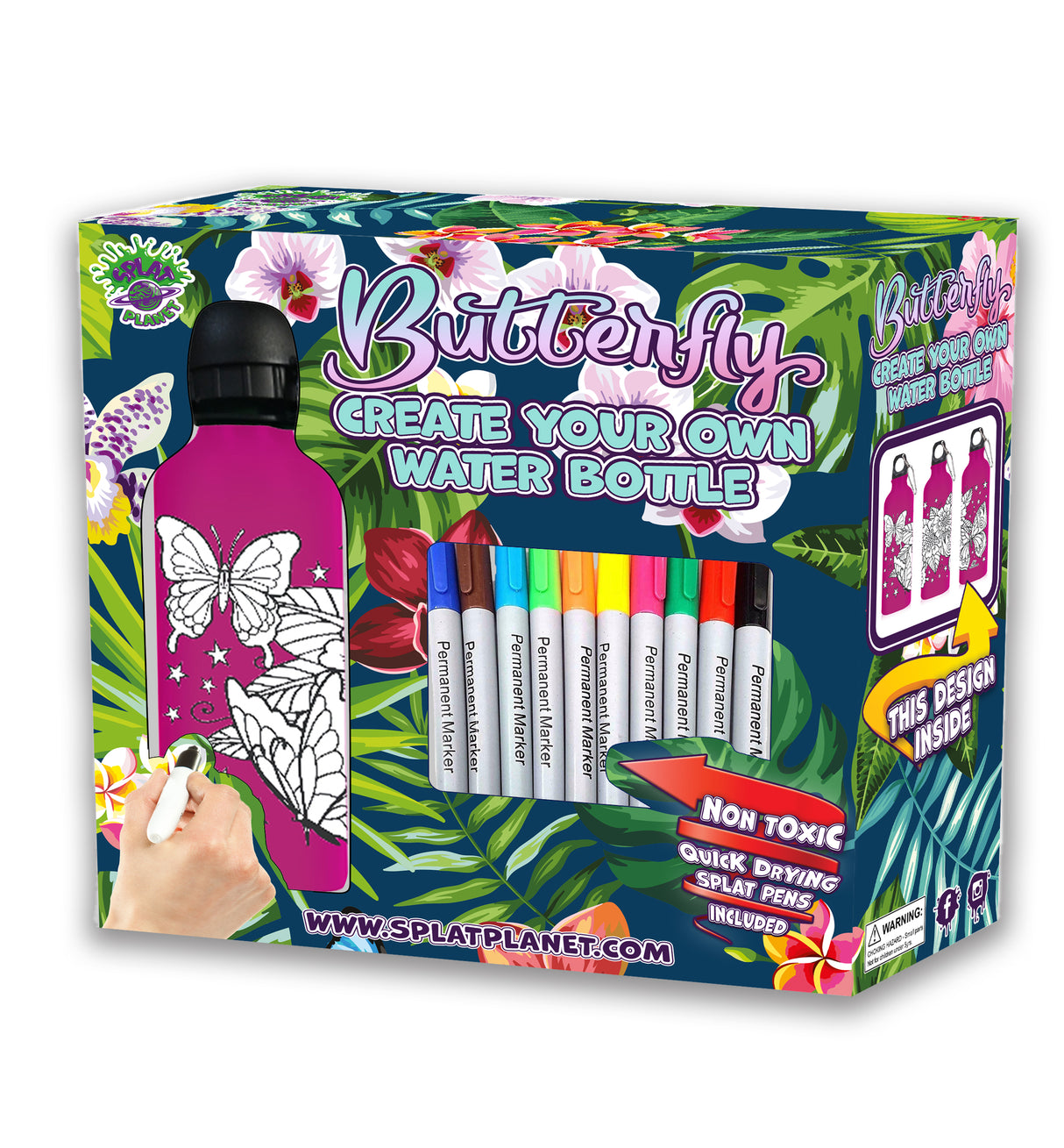 Create Your Own Water Bottle Set - Butterfly Design