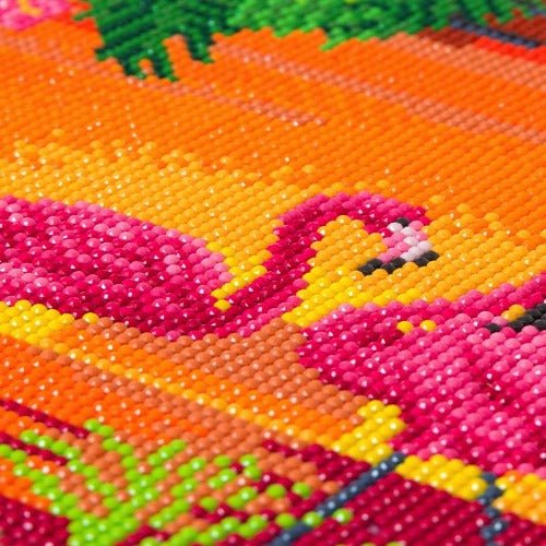 Crystal Art Canvas Kit 30x30cm - Fancy Flamingos