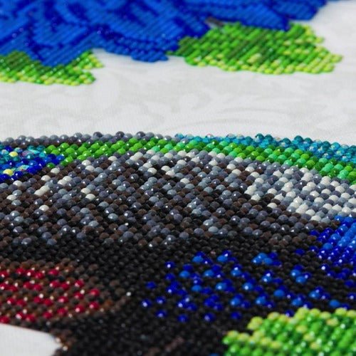 Crystal Art Canvas Kit 30x30cm - Flowering Peacock