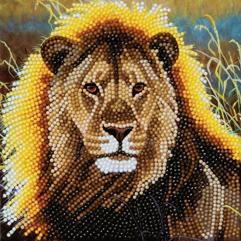 Crystal Art Card Kit 18x18cm - Resting Lion