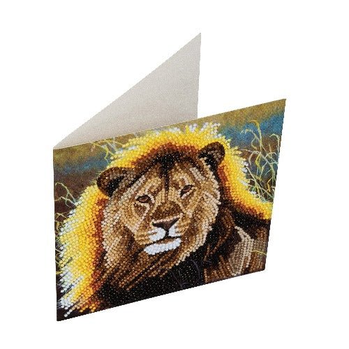 Crystal Art Card Kit 18x18cm - Resting Lion