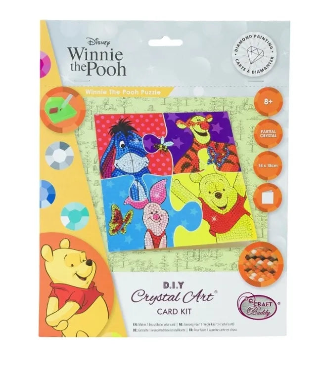 Crystal Art Card Kit - Winnie The Pooh