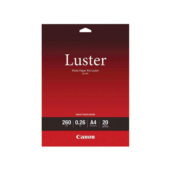 Canon A4 Pro Luster Photo Paper 260gsm (Pack of 20) 6211B006
