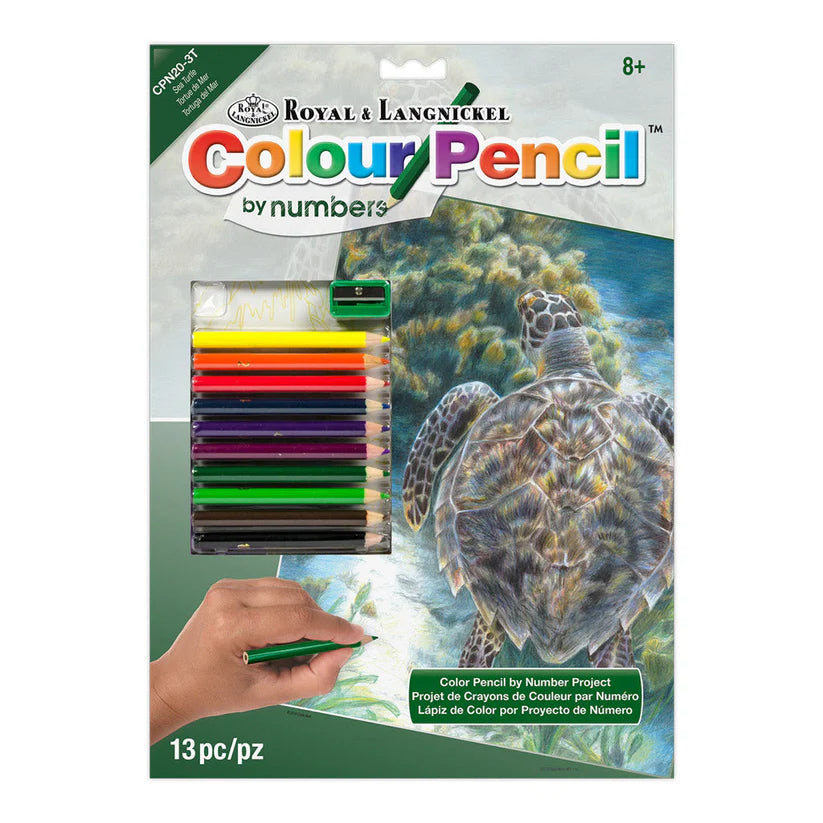 Colour Pencil By Numbers - Sea Turtle