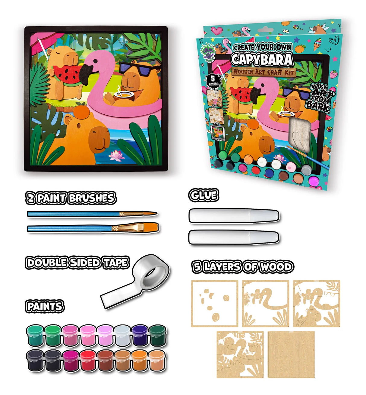 Splat Planet Wood Art Kit - Capybara