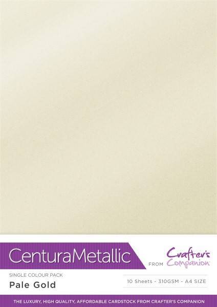 Crafter's Companion Centura Pearl Metallic A4 Card 10 Pack - Pale Gold
