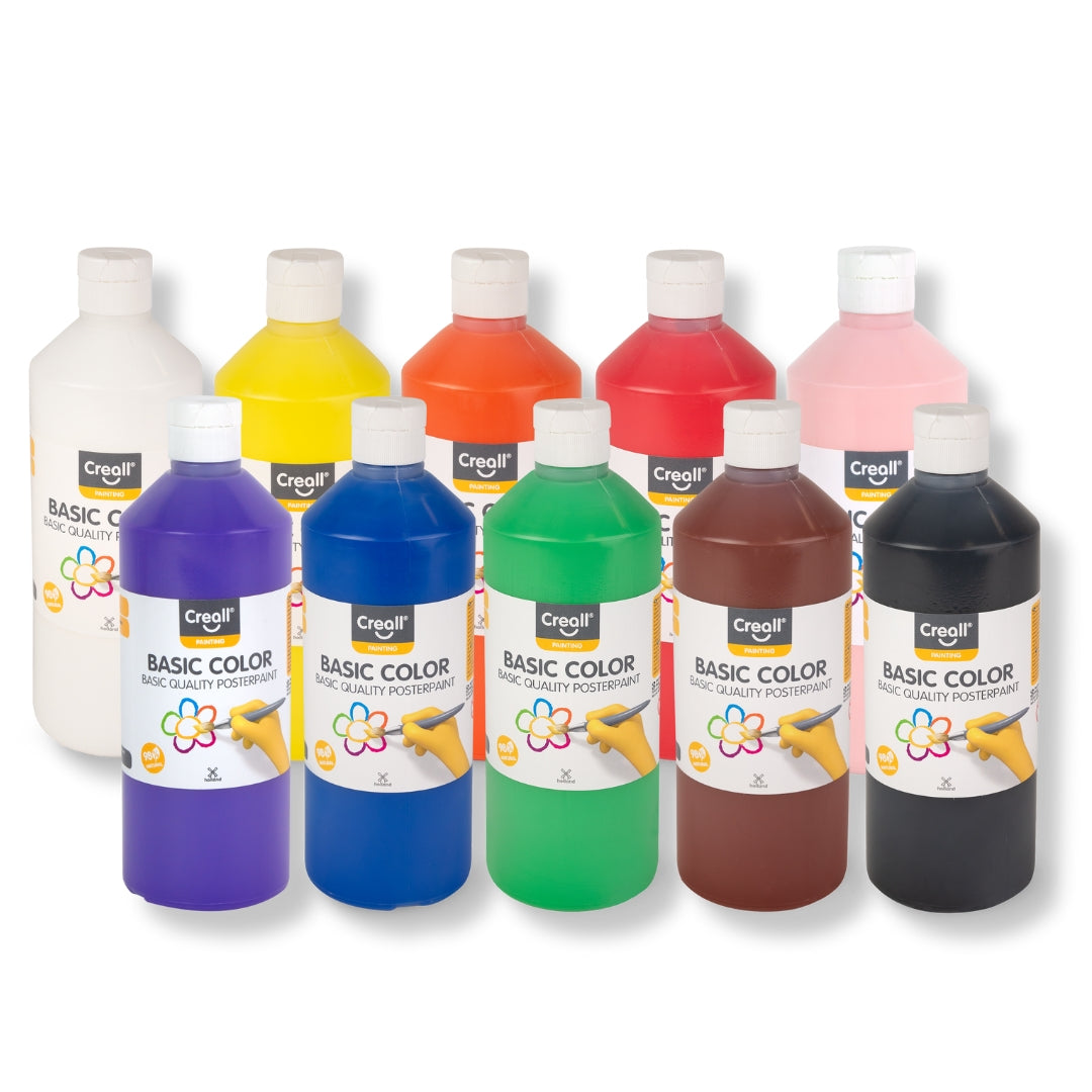 Creall Basic Colour Poster Paint Set - Assorted (10 x 500ml)