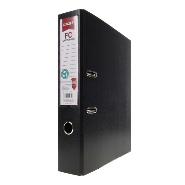Concept Foolscap PP Lever Arch File - Black