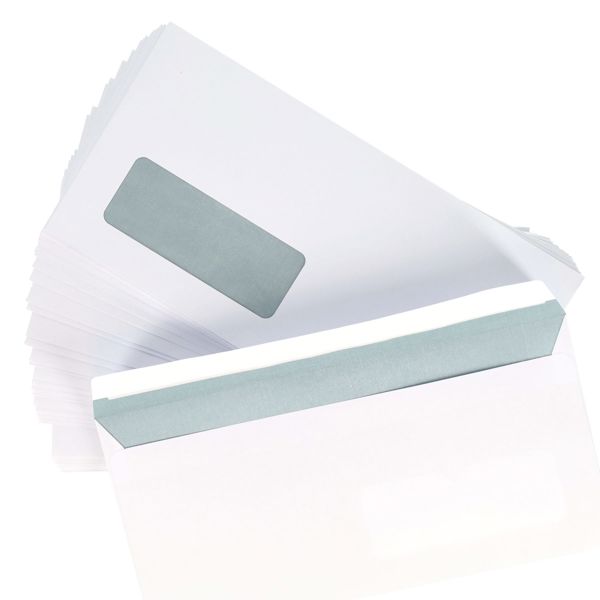 Premail DL Peel & Seal Window Envelope - White (Pack of 50)
