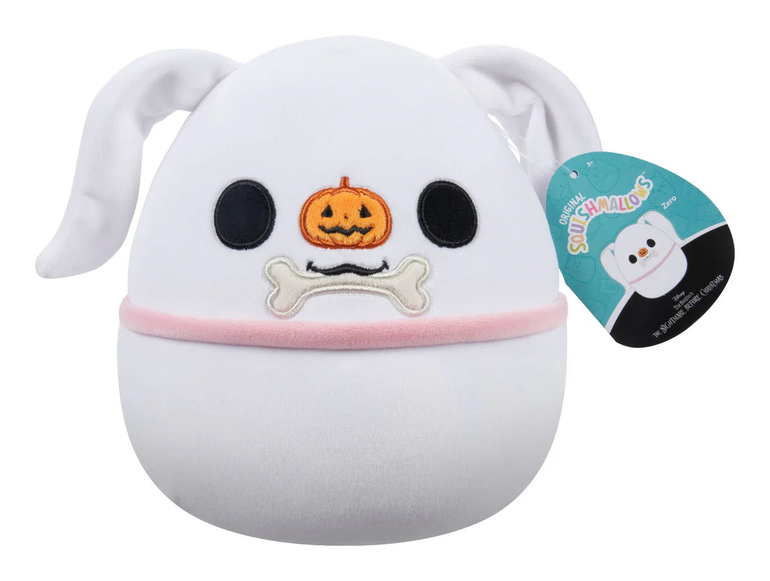 Squishmallows 8 Inch Nightmare Before Christmas - Zero Holding Bone