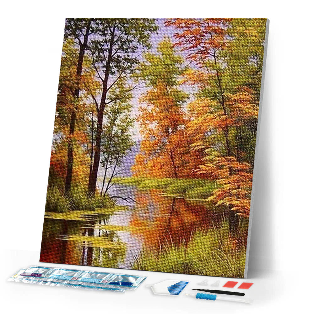 Diamond Art Kit 40x50cm - Lake In Autumn