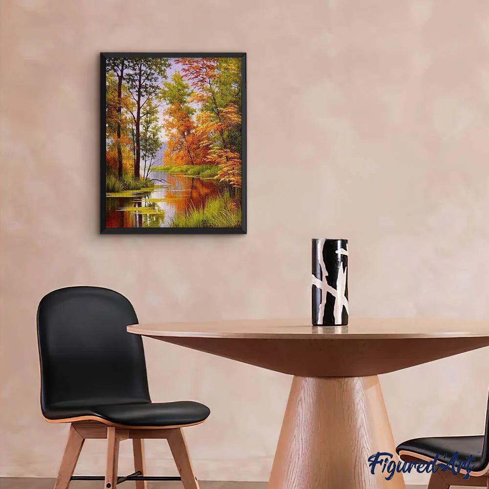 Diamond Art Kit 40x50cm - Lake In Autumn