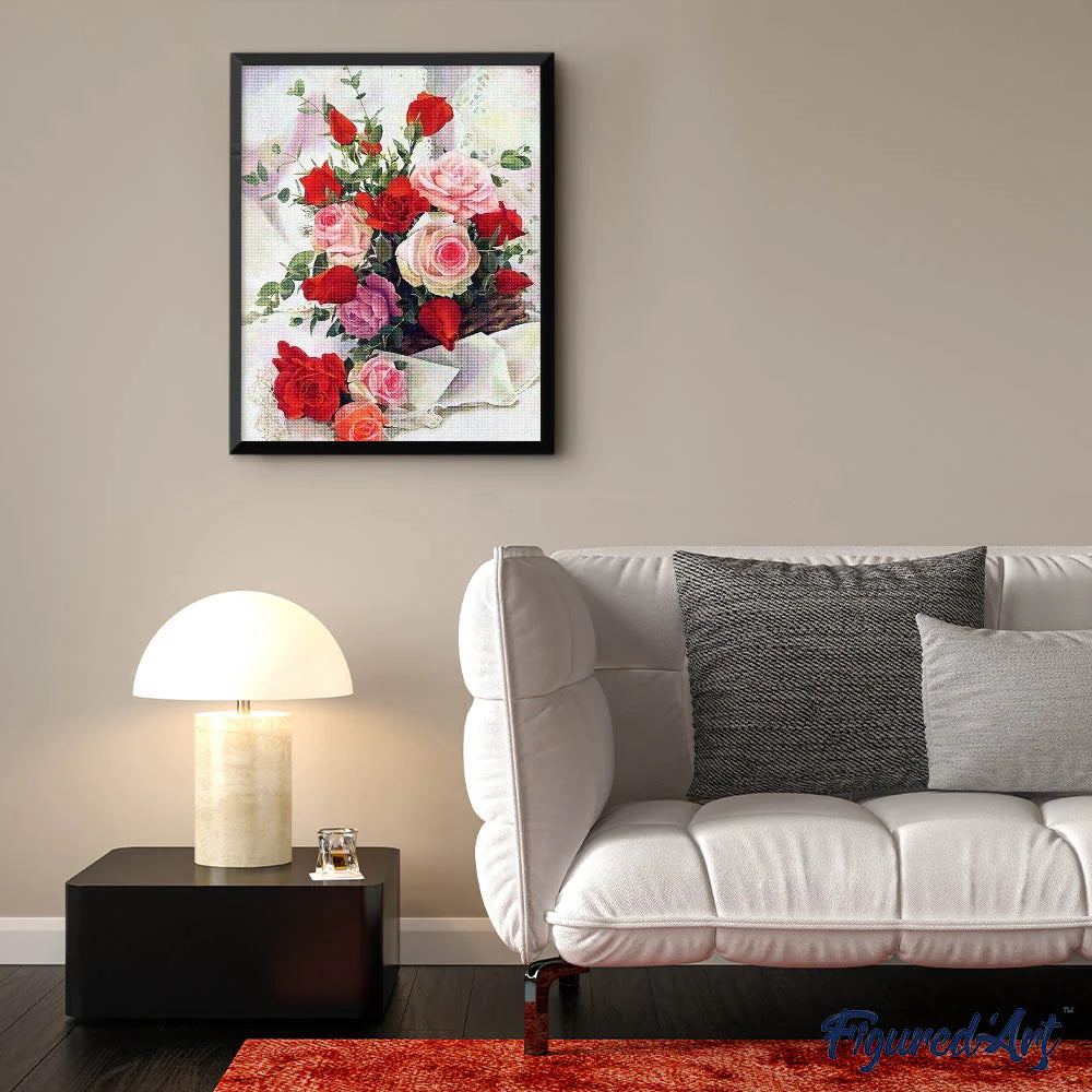 Diamond Art Kit 40x50cm - Roses Beautiful Flowers
