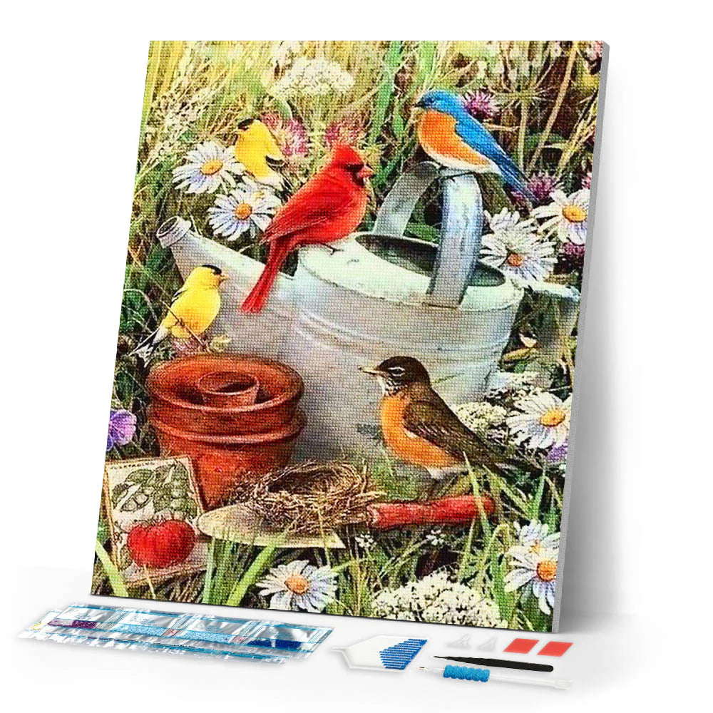 Diamond Art Kit 40x50cm - Birds In The Garden