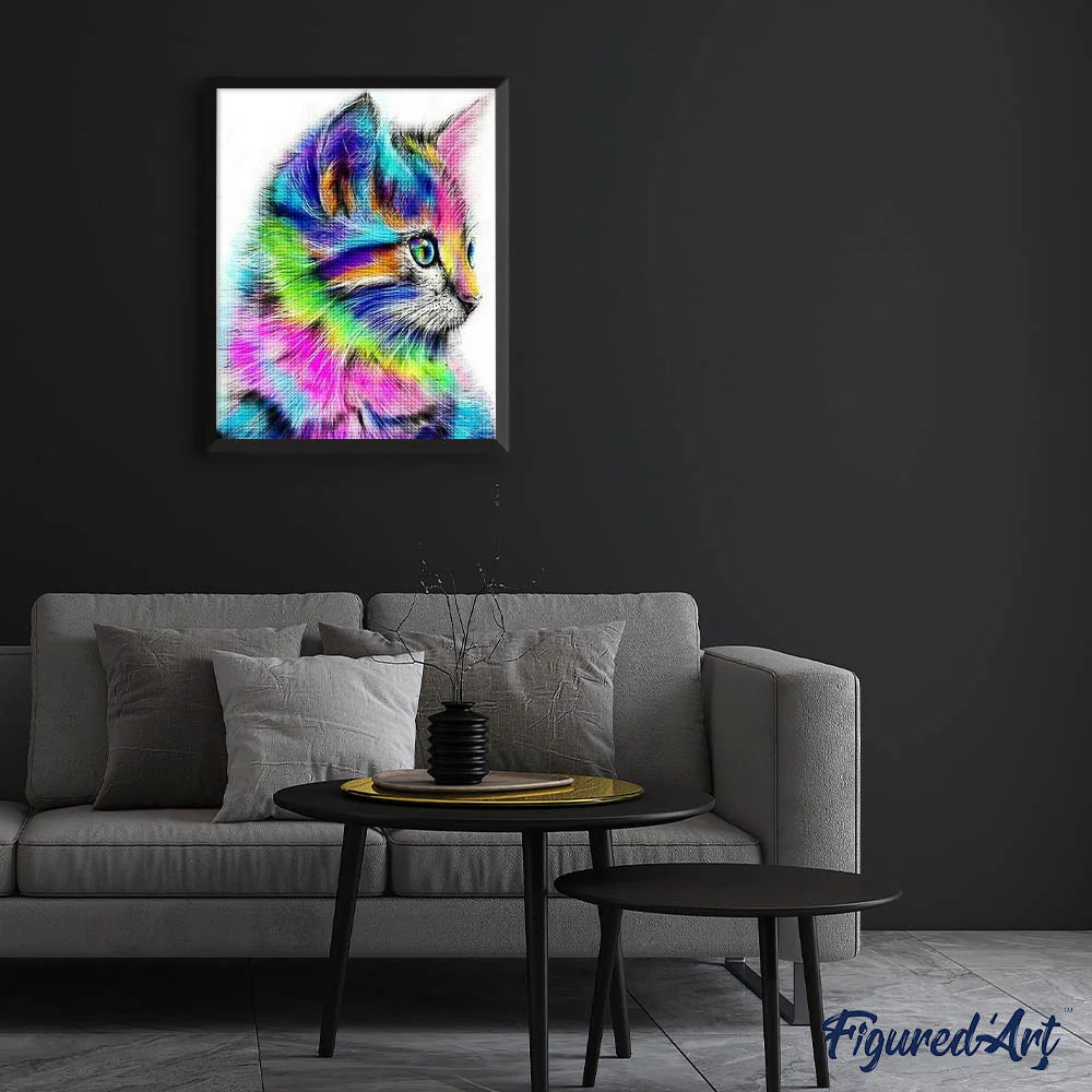 Diamond Art Kit 40x50cm - Colorful Kitten
