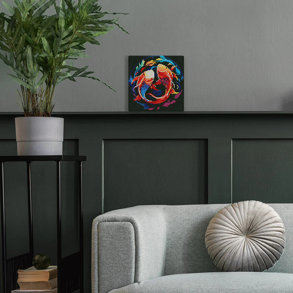 Diamond Art Kit 25x25cm - Colorful Koi Carps