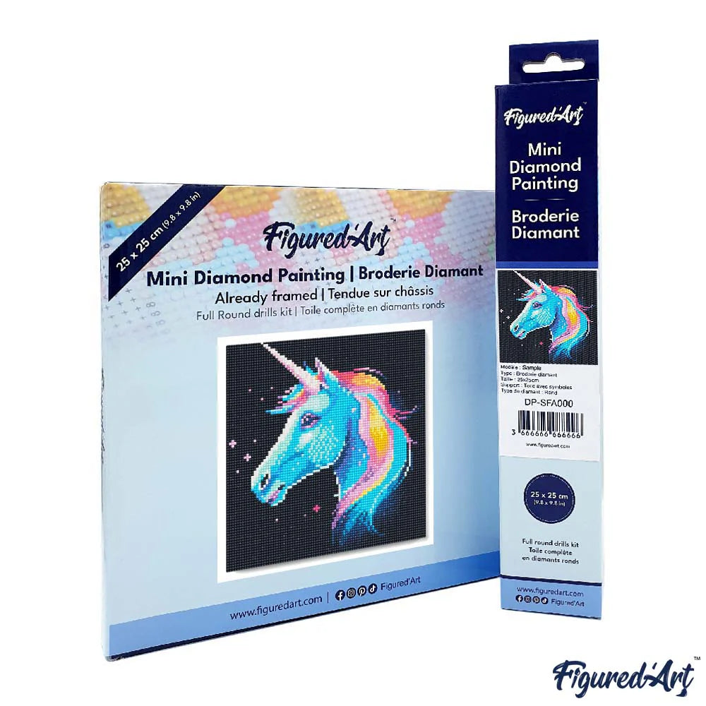 Diamond Art Kit 25x25cm - Neon Unicorn