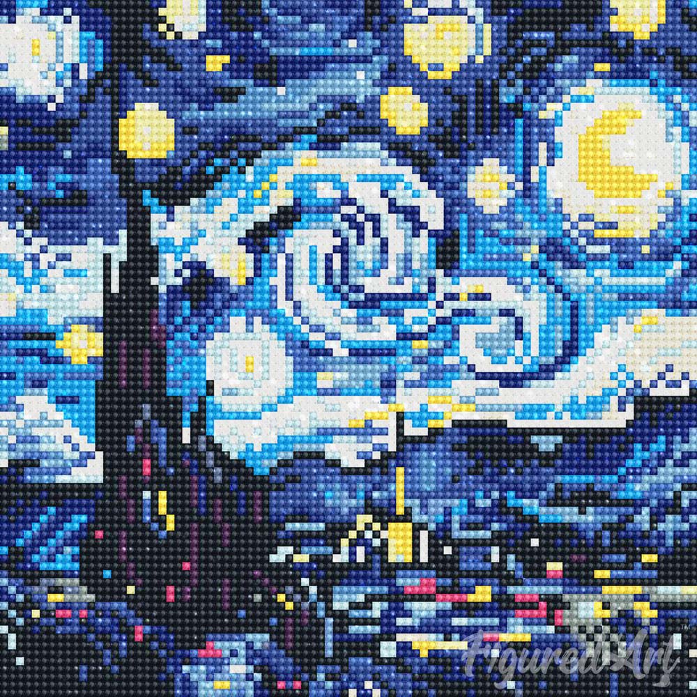 Diamond Art Kit 25x25cm - Vibrant Starry Night