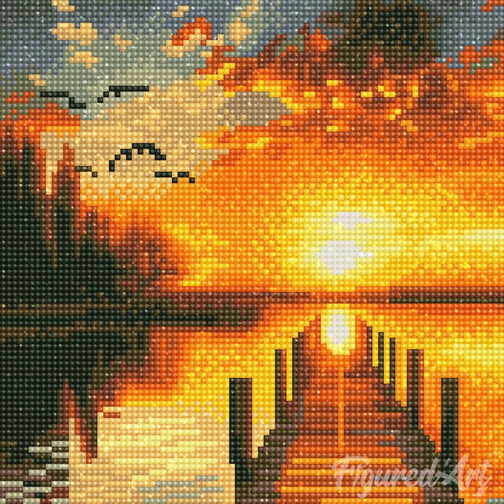 Diamond Art Kit 25x25cm - Golden Lake Sunset