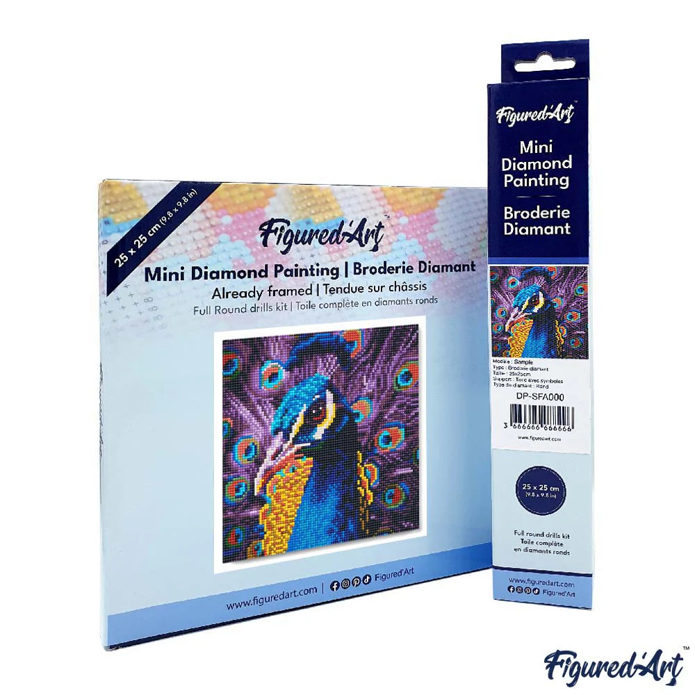 Diamond Art Kit 25x25cm - Graceful Peacock