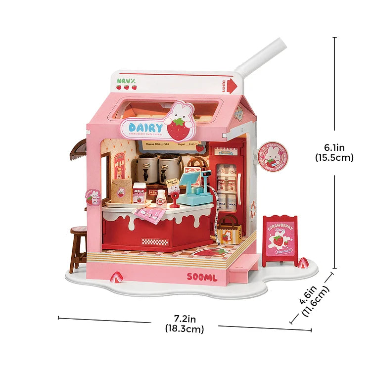 DIY Miniature House Kit - Strawberry Milk Box