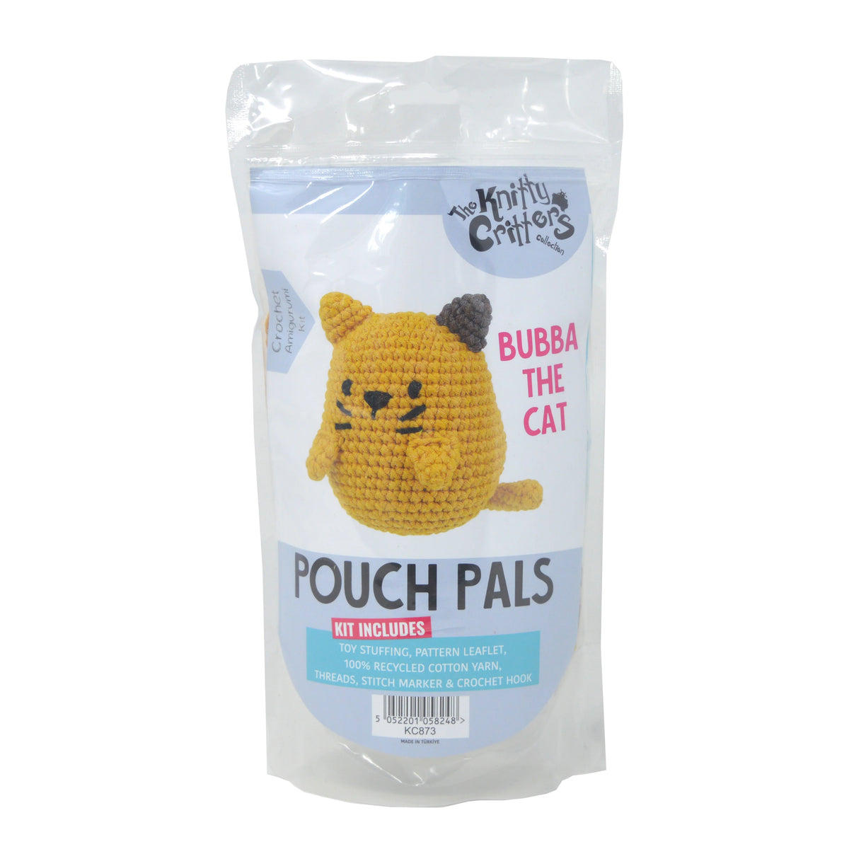 Knitty Critters Pouch Pals Crochet Kit - Bubba The Cat