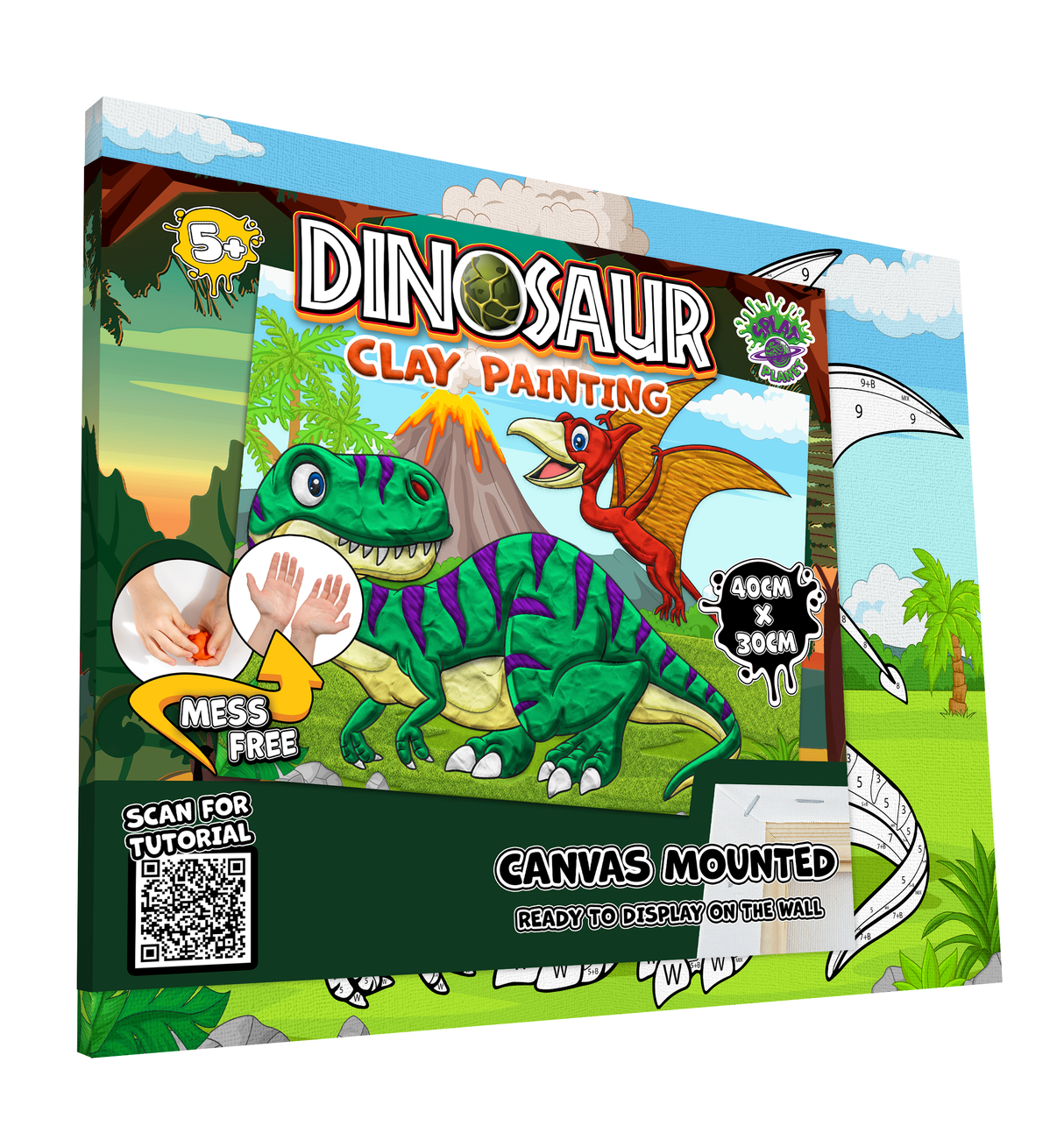Clay Painting Kit 40x30cm - Dinosaurs