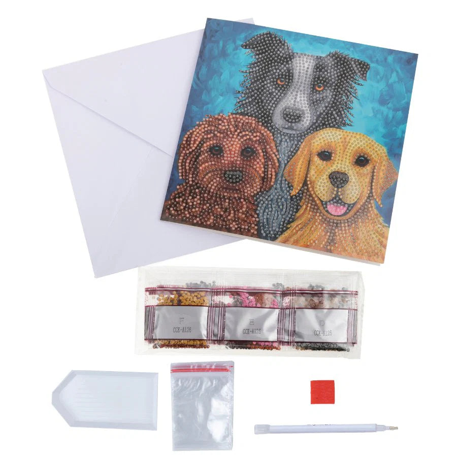 Crystal Art Card Kit - Dogs