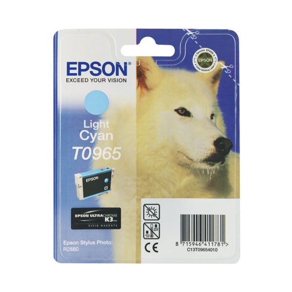 Epson T0965 Ink Cartridge Ultra Chrome K3 Husky Light Cyan C13T09654010