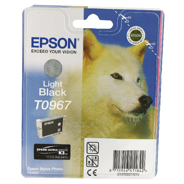 Epson T0967 Ink Cartridge Ultra Chrome K3 Husky Light Black C13T09674010
