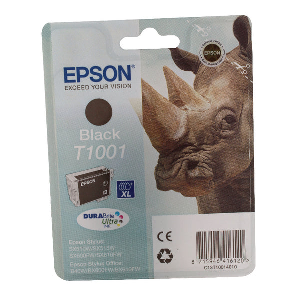 Epson T1001 Ink Cartridge DURABrite Ultra XL High Yield Rhino Black C13T10014010