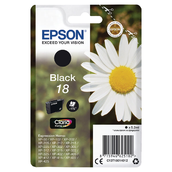 Epson 18 Home Ink Cartridge Claria Daisy Black C13T18014012