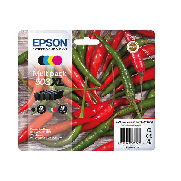 Epson 503XL Ink Cartridge High Yield Chilli CMYK C13T09R64010