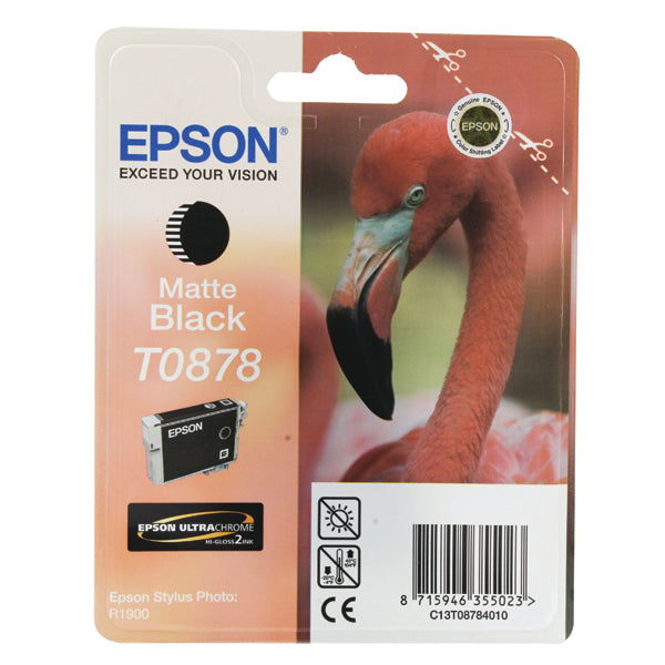 Epson T0878 Ink Cartridge Ultra Chrome Hi-Gloss 2 Flamingo Matte Black C13T08784010