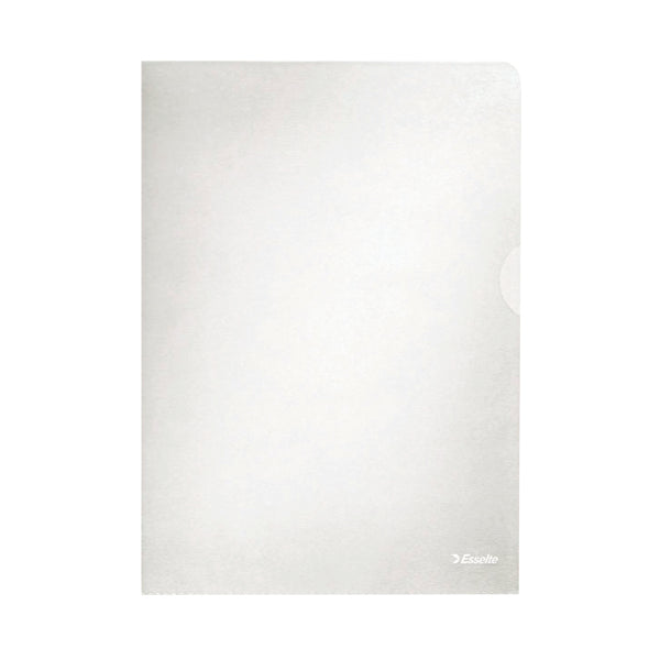 Esselte Embossed Folders A4 Clear (Pack of 100) 54832