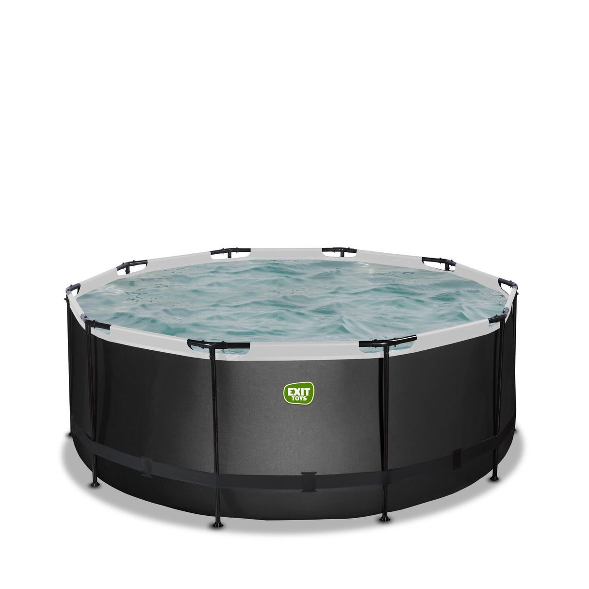 EXIT Black Leather Round Frame Pool