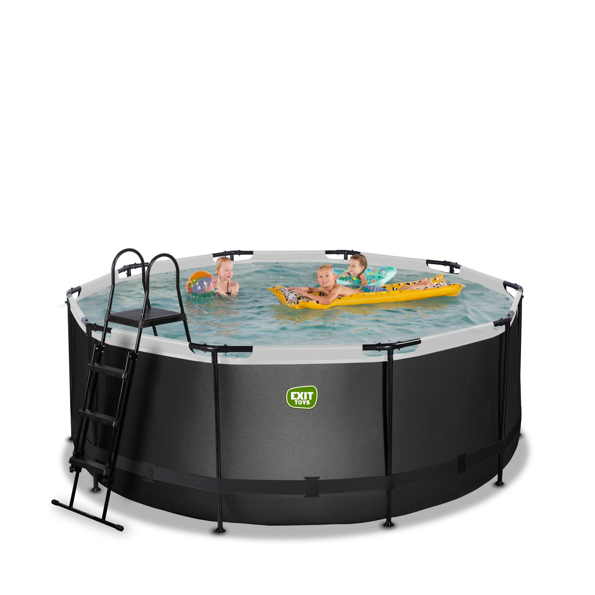 EXIT Black Leather Round Frame Pool