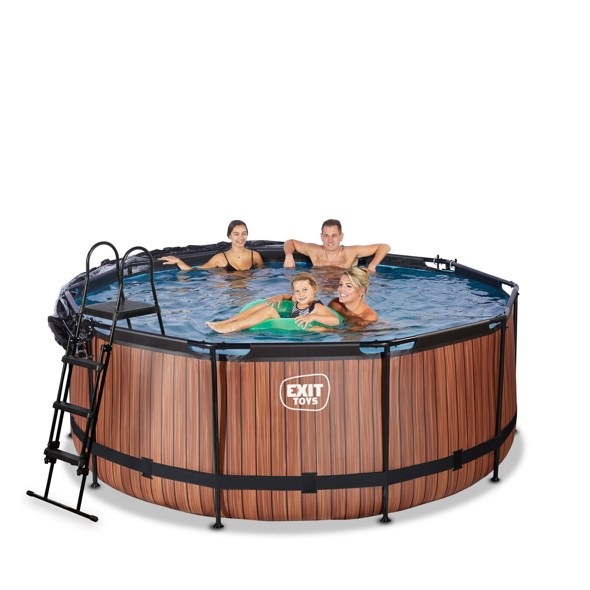 EXIT Brown Wood Round Frame Pool