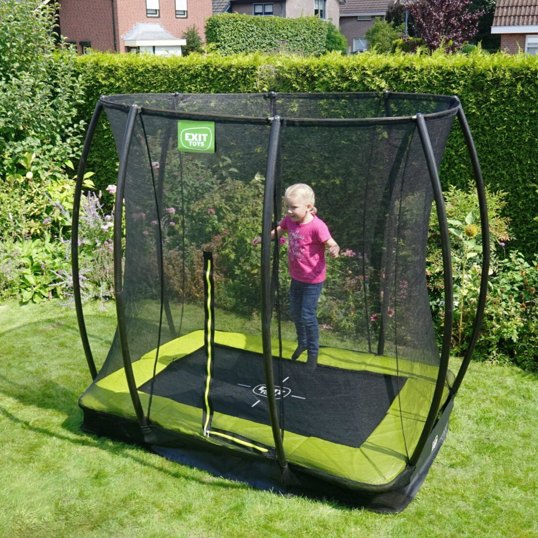 EXIT Silhouette Ground Rectangular Trampoline Action