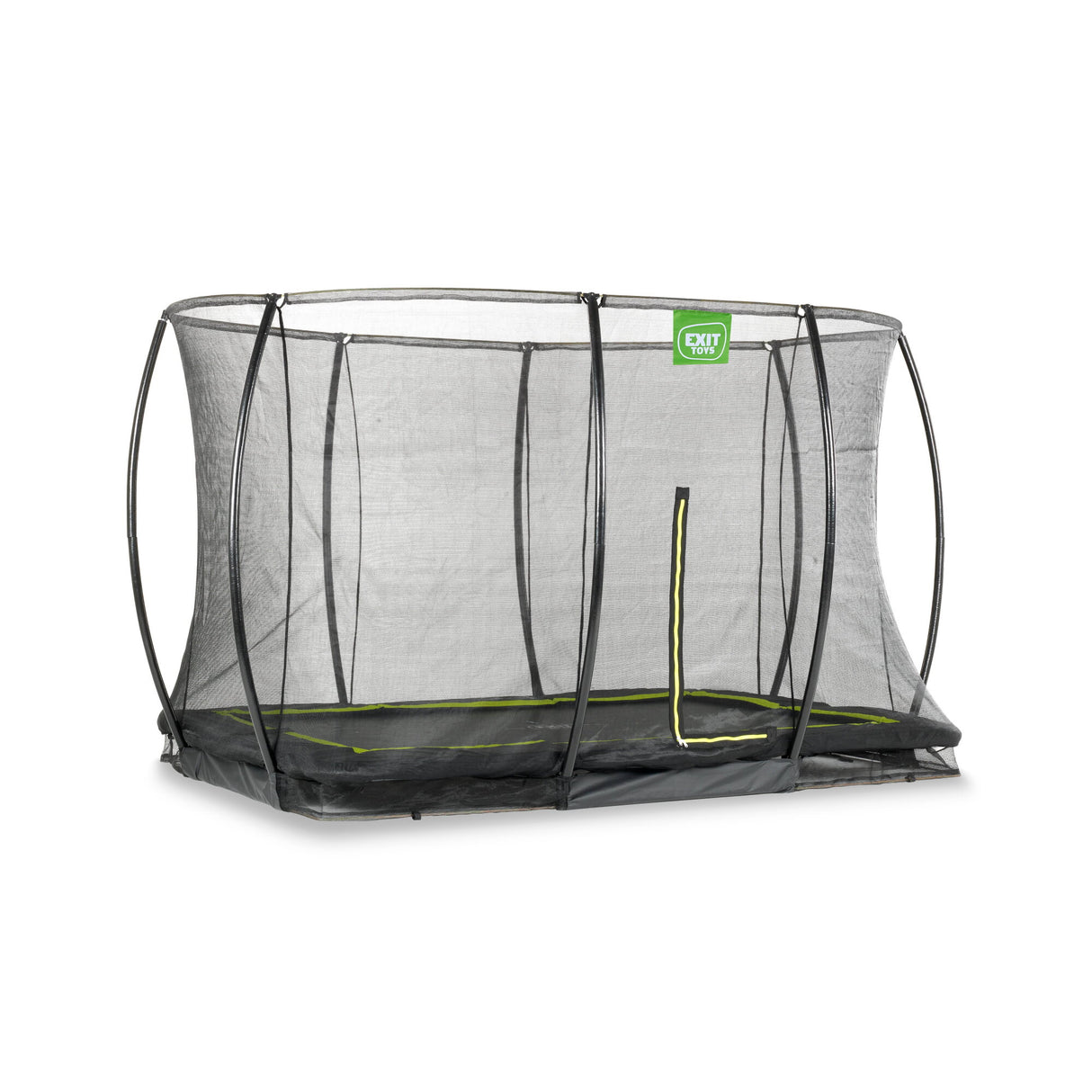EXIT Silhouette Ground Trampoline - 8x12 Ft with Safety Net (Black)