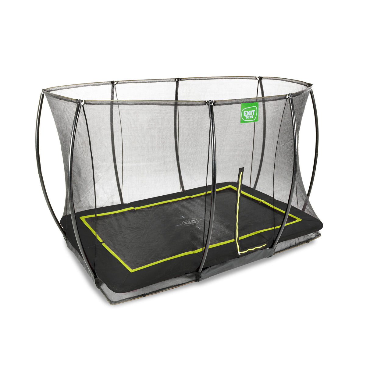 EXIT Silhouette Ground Trampoline - 8x12 Ft with Safety Net (Black)