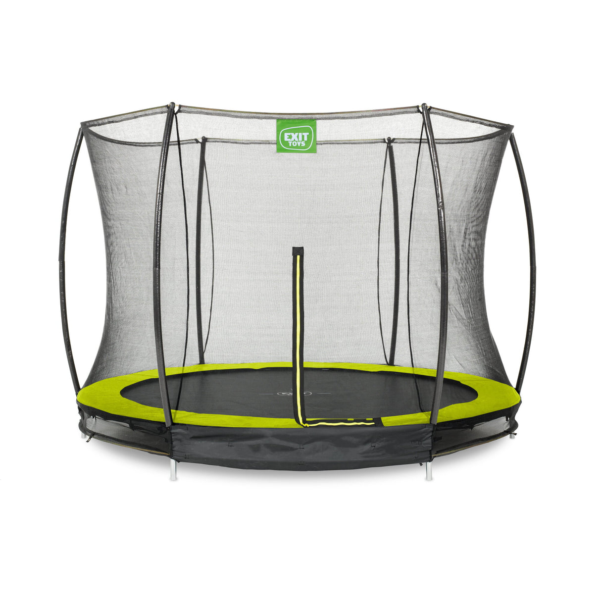 EXIT Silhouette Ground Trampoline with Safety Net - 10 Ft (Green)