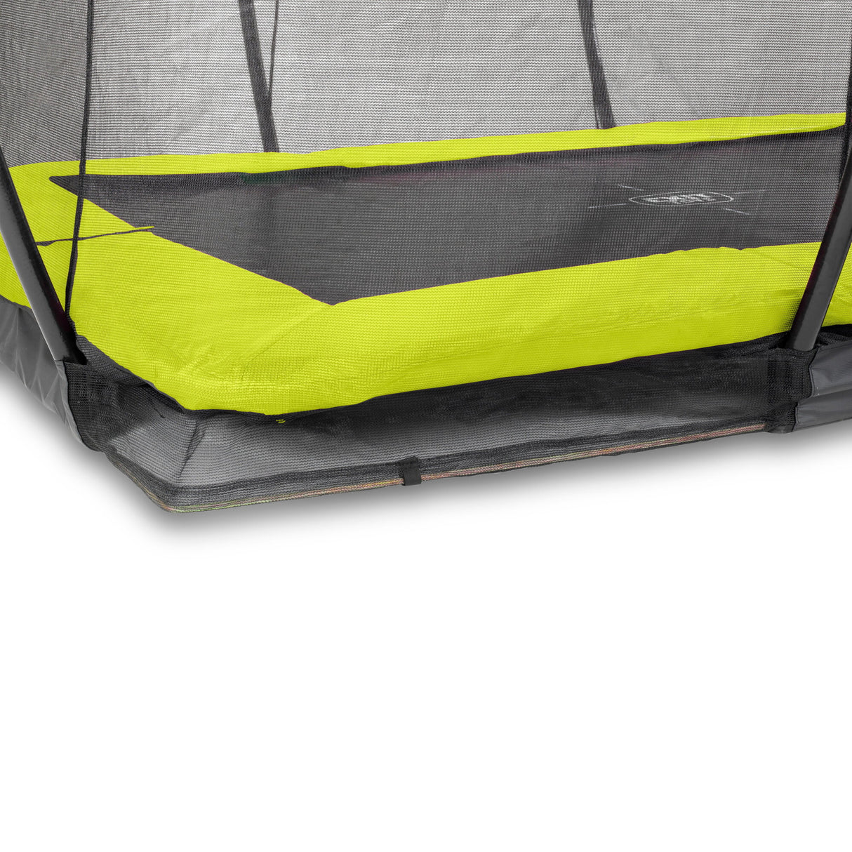 EXIT Silhouette Ground Trampoline with Safety Net - 7x10 Ft (Green)