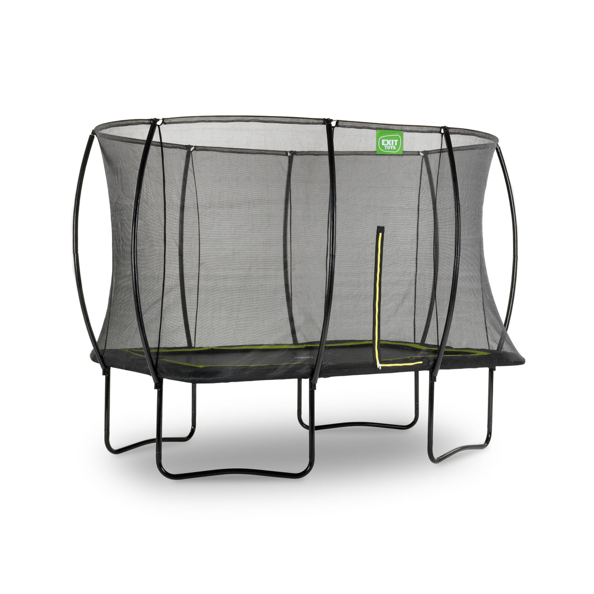 EXIT Silhouette Rectangular Trampoline with Safety Net - 8x12Ft (Black)