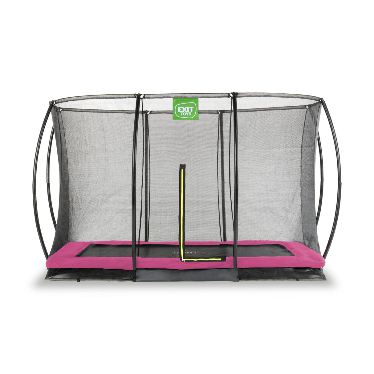 EXIT Silhouette ground trampoline - 7x10ft with safety net (pink)