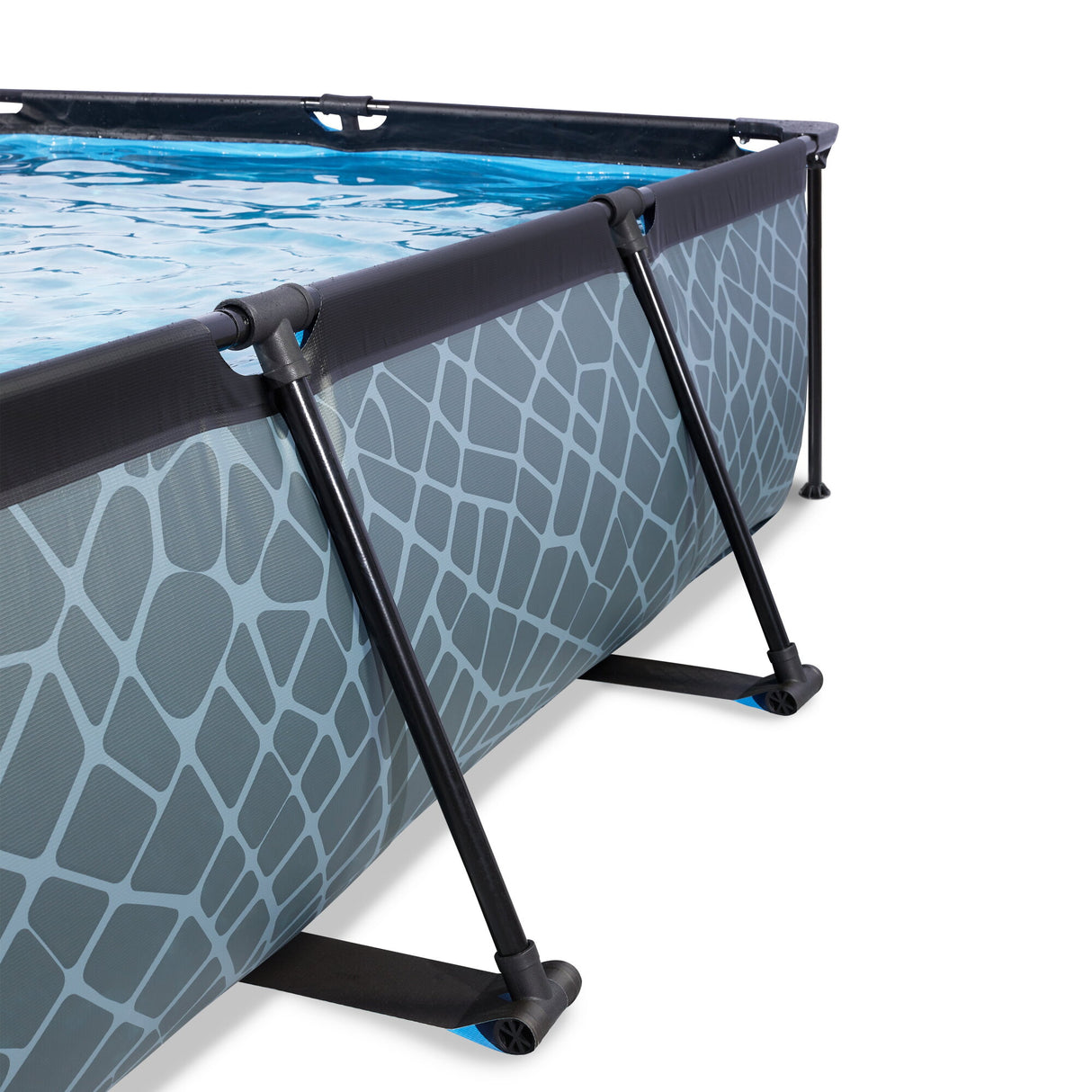 EXIT Stone Pool 220x150x65cm Filter Pump & Dome - Grey