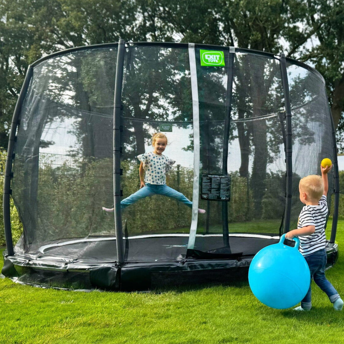 Exit Allure Premium Ground Round Trampoline 10 Ft in the garden