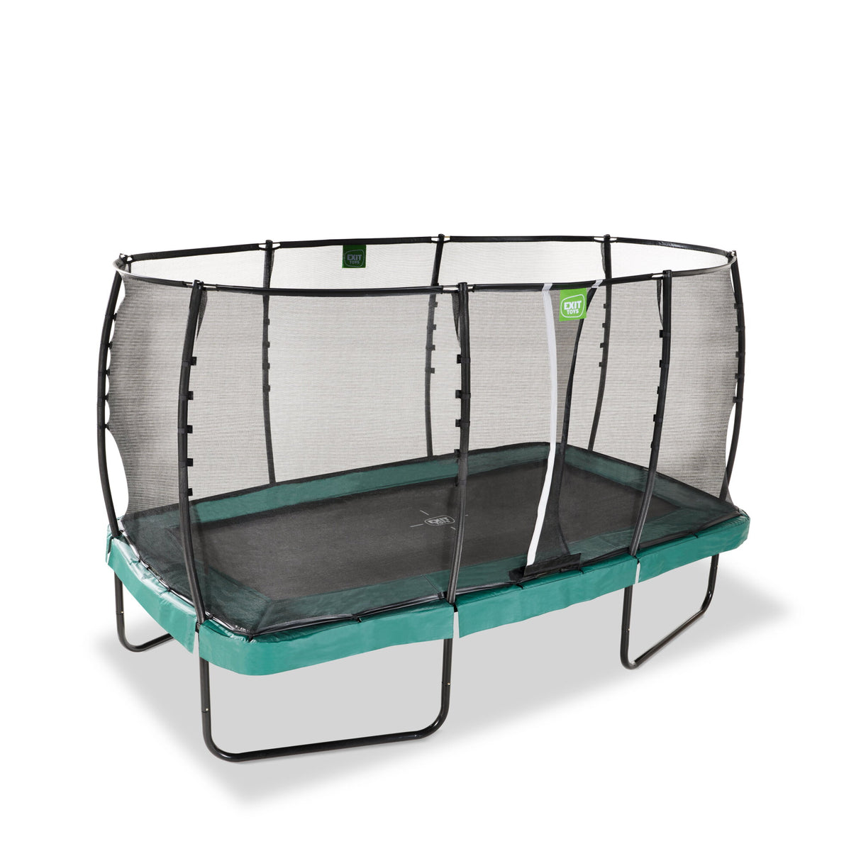 Exit Allure Premium Rectangular Trampoline with Safety Net - 8 x 14 Ft (Green)
