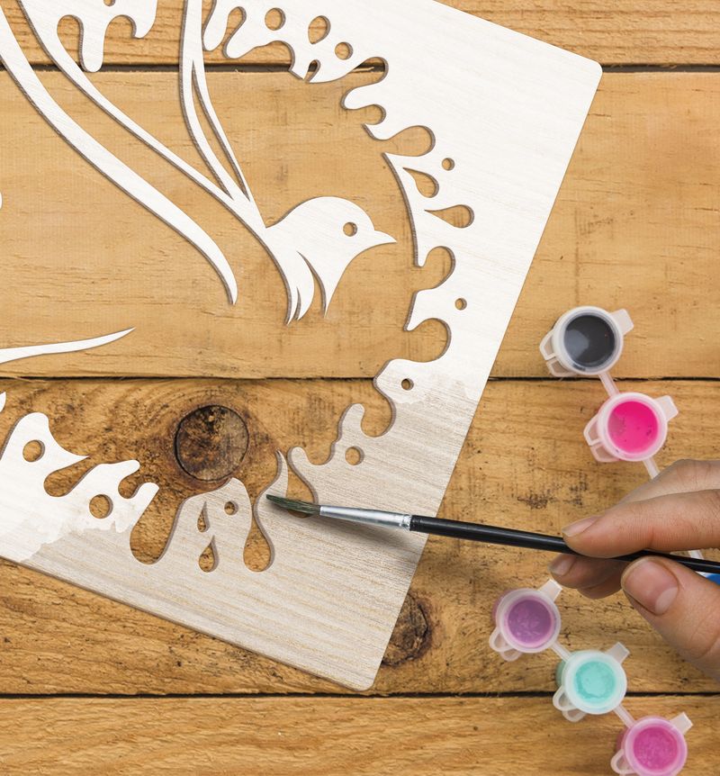 Splat Planet Wood Art Kit - Hummingbird